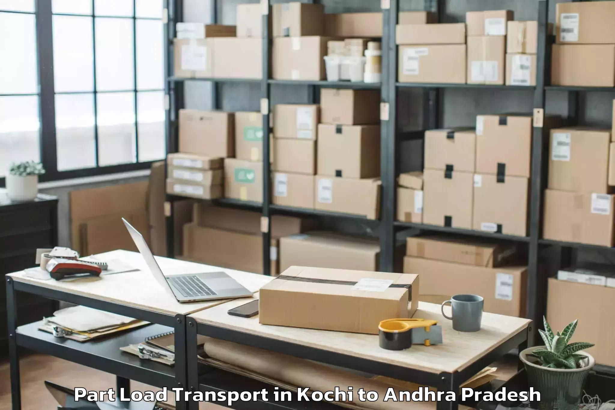 Professional Kochi to Amudalavalasa Part Load Transport